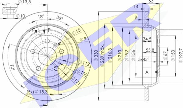 Icer 78BD3508-2 - Brake Disc autospares.lv