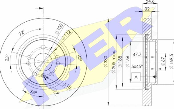 Icer 78BD3507-2 - Brake Disc autospares.lv