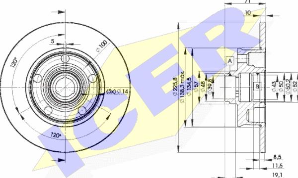 Icer 78BD3576-1 - Brake Disc autospares.lv