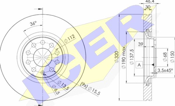 Icer 78BD3615-2 - Brake Disc autospares.lv