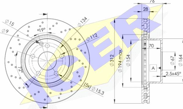 Icer 78BD3054-2 - Brake Disc autospares.lv