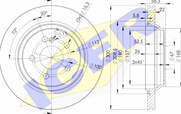 Icer 78BD3053-2 - Brake Disc autospares.lv