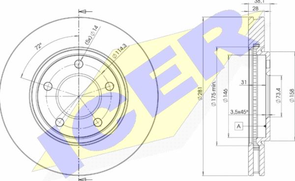 Icer 78BD3002-2 - Brake Disc autospares.lv