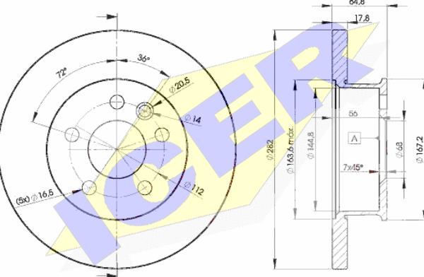 Icer 78BD3012-2 - Brake Disc autospares.lv