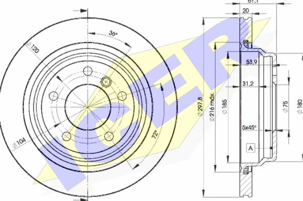 Icer 78BD3153-2 - Brake Disc autospares.lv