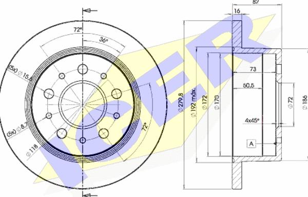 Icer 78BD3806-1 - Brake Disc autospares.lv