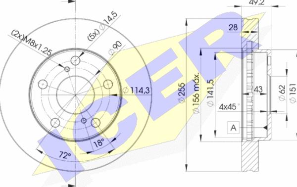 Icer 78BD3302-2 - Brake Disc autospares.lv