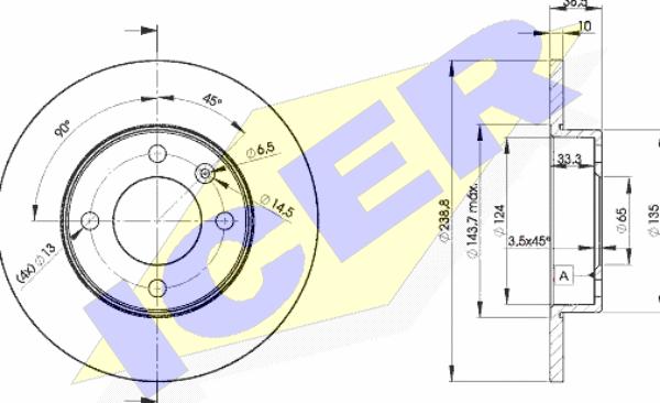 Icer 78BD3325-2 - Brake Disc autospares.lv