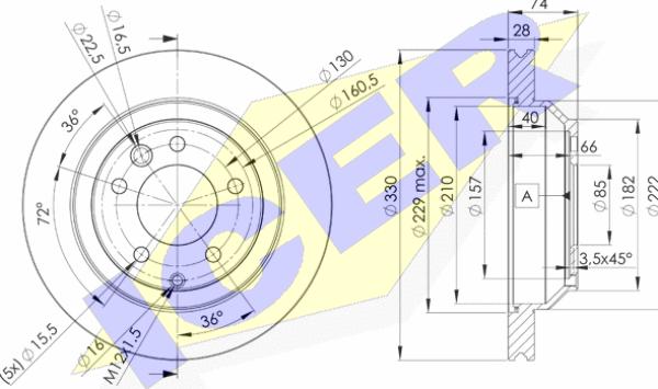 Icer 78BD3328-2 - Brake Disc autospares.lv