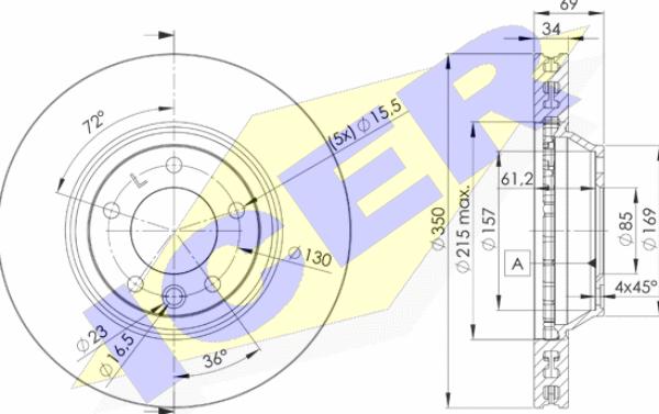 Icer 78BD3323-1 - Brake Disc autospares.lv