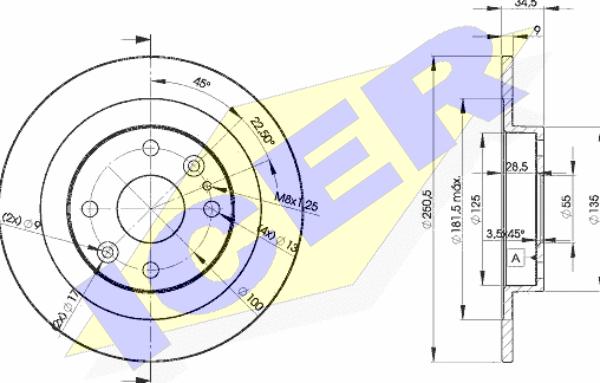 Icer 78BD3257-2 - Brake Disc autospares.lv