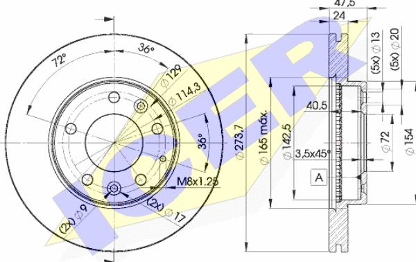 Icer 78BD3267-2 - Brake Disc autospares.lv