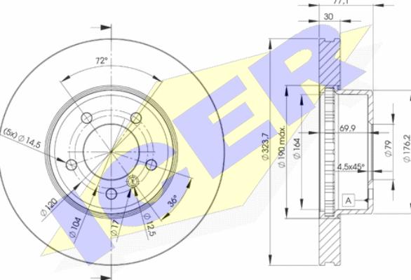 Icer 78BD3221-2 - Brake Disc autospares.lv