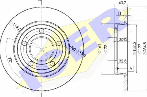 Icer 78BD3275-2 - Brake Disc autospares.lv