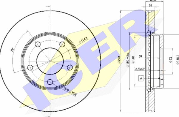 Icer 78BD3272-2 - Brake Disc autospares.lv