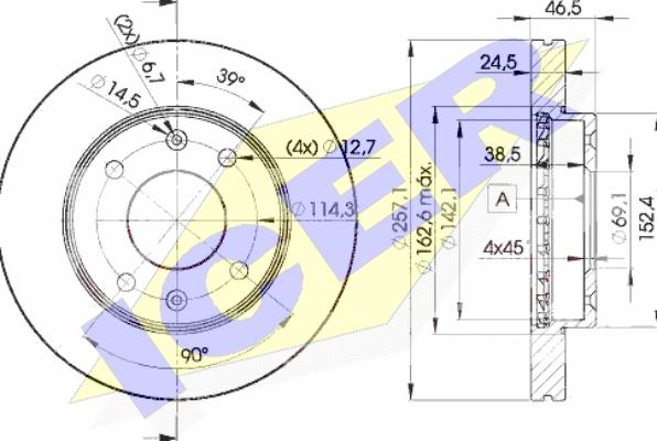 Icer 78BD2902-2 - Brake Disc autospares.lv