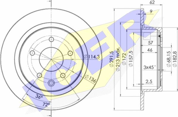 Icer 78BD2931-2 - Brake Disc autospares.lv