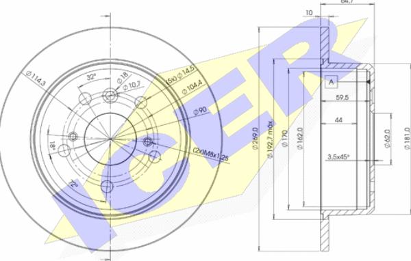 Icer 78BD2443-2 - Brake Disc autospares.lv