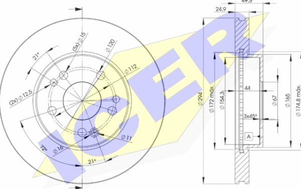 Icer 78BD2412-2 - Brake Disc autospares.lv