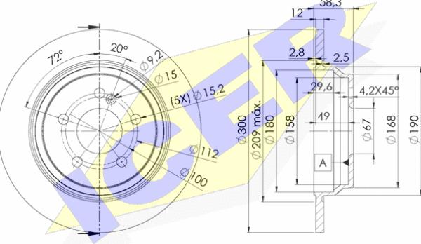 Icer 78BD2591-1 - Brake Disc autospares.lv