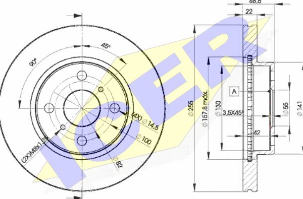 Icer 78BD2550-2 - Brake Disc autospares.lv