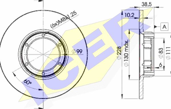 Icer 78BD2500-2 - Brake Disc autospares.lv