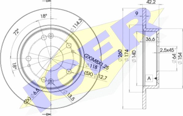 Icer 78BD2510-2 - Brake Disc autospares.lv