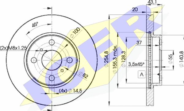 Icer 78BD2040-2 - Brake Disc autospares.lv