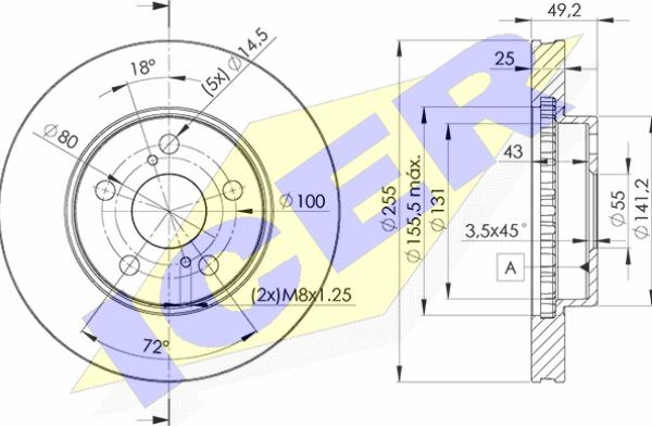 Icer 78BD2047-2 - Brake Disc autospares.lv