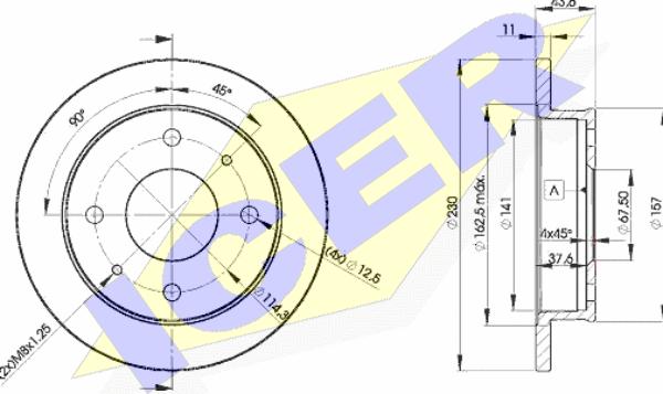 Icer 78BD2000-2 - Brake Disc autospares.lv