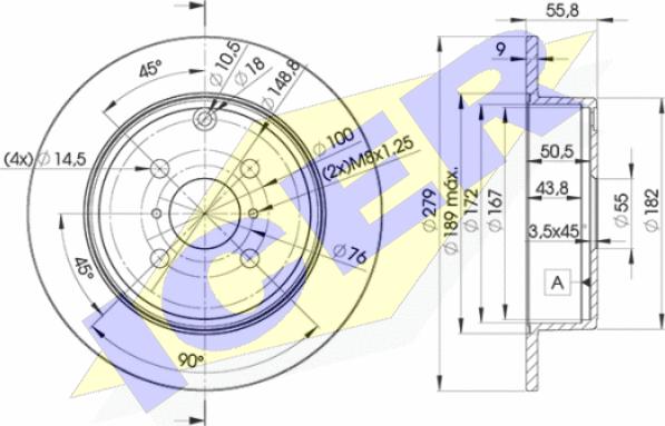 Icer 78BD2081-2 - Brake Disc autospares.lv