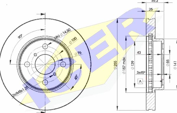 Icer 78BD2100-2 - Brake Disc autospares.lv