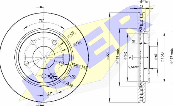 Icer 78BD2112-2 - Brake Disc autospares.lv