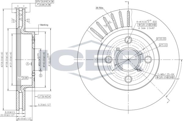 Icer 78BD2894-2 - Brake Disc autospares.lv