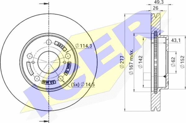 Icer 78BD2897-2 - Brake Disc autospares.lv