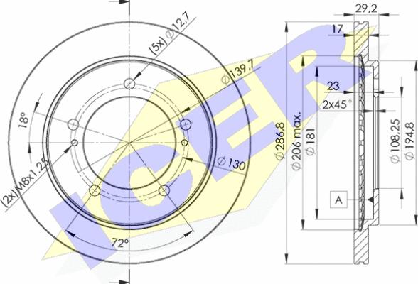 Icer 78BD2863-2 - Brake Disc autospares.lv