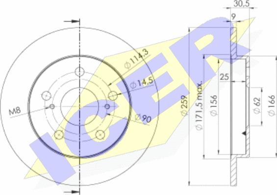 Icer 78BD2889-2 - Brake Disc autospares.lv