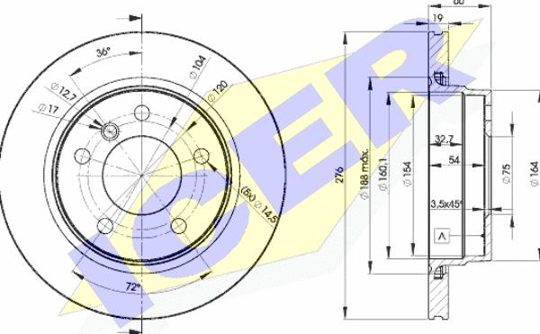 Icer 78BD2315-2 - Brake Disc autospares.lv