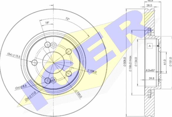 Icer 78BD2317-2 - Brake Disc autospares.lv