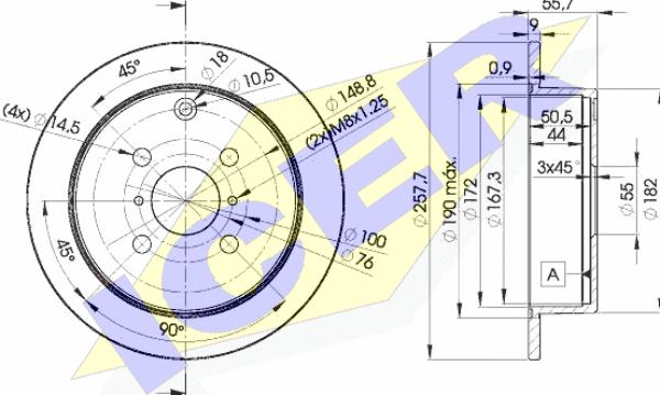 Icer 78BD2251-2 - Brake Disc autospares.lv