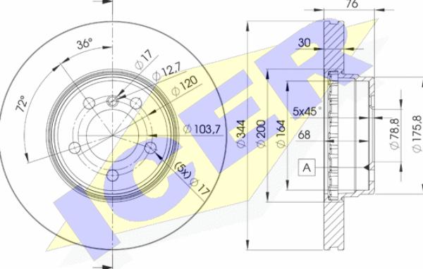 Icer 78BD2207-2 - Brake Disc autospares.lv