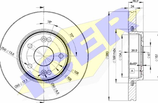 Icer 78BD2234-2 - Brake Disc autospares.lv