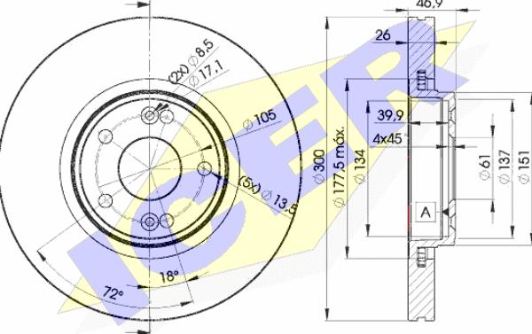 Icer 78BD2235-2 - Brake Disc autospares.lv