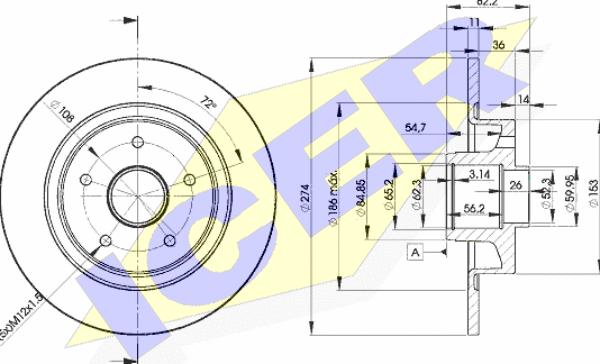 Icer 78BD2236-1 - Brake Disc autospares.lv