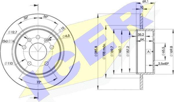 Icer 78BD7476-2 - Brake Disc autospares.lv