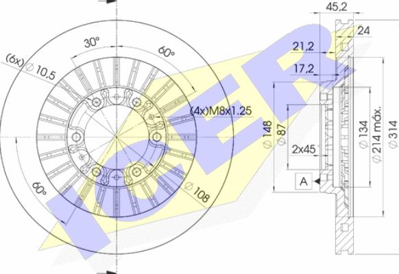 Icer 78BD7043-2 - Brake Disc autospares.lv