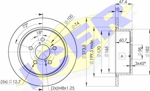 Icer 78BD7033-2 - Brake Disc autospares.lv