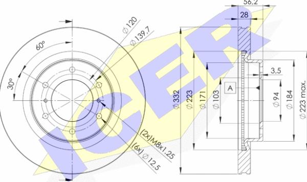 Icer 78BD7113-2 - Brake Disc autospares.lv