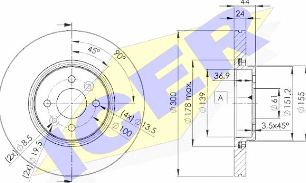 Icer 78BD7897-2 - Brake Disc autospares.lv