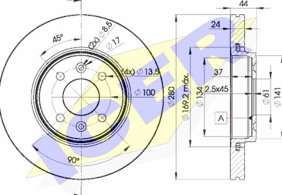 Icer 78BD7829-2 - Brake Disc autospares.lv